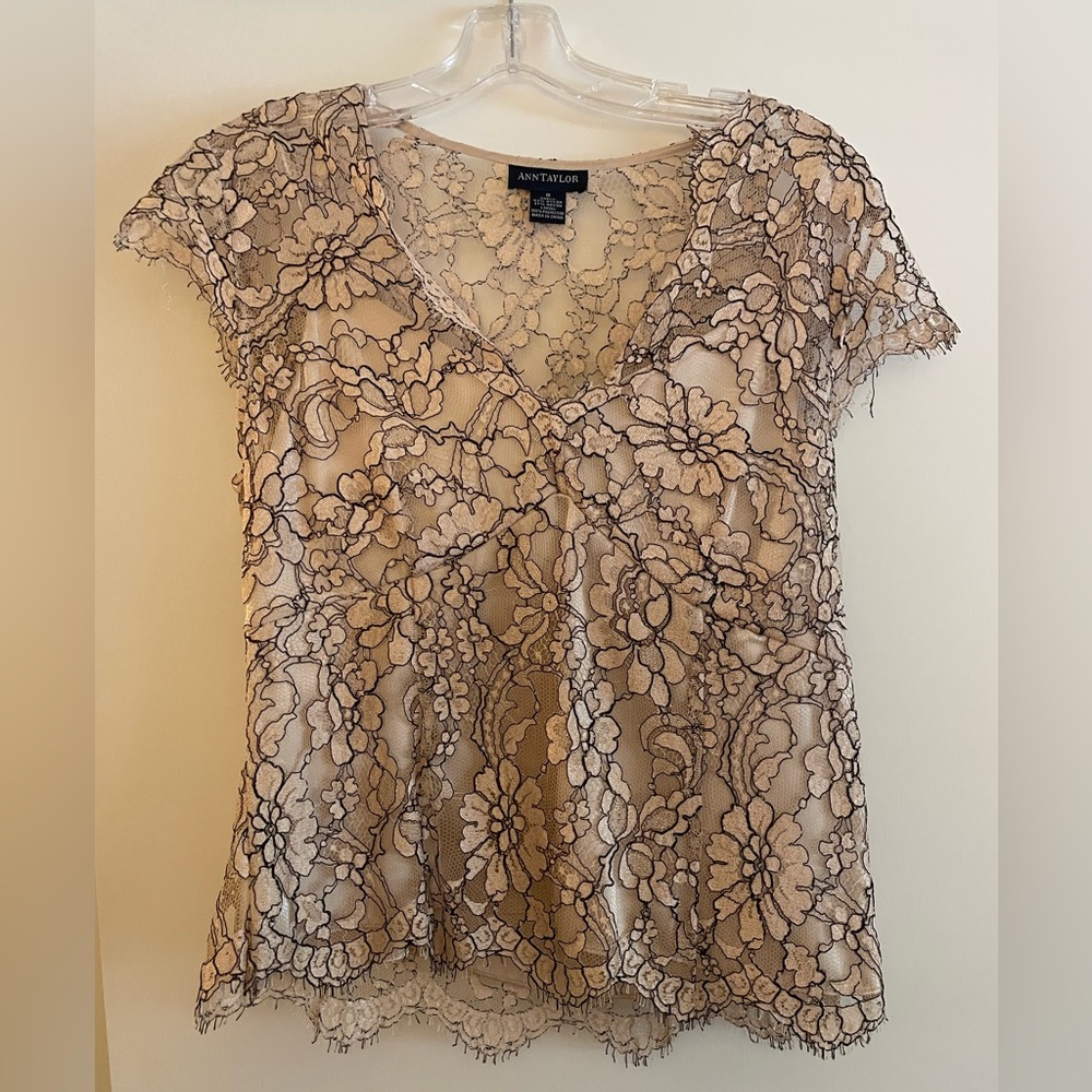 Ann Taylor Floral Lace Blouse